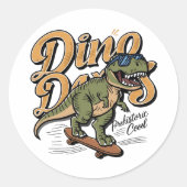 Dino Days Runder Aufkleber (Vorderseite)