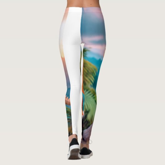 Dino Delight: Liebliche Dinosaurierdrucker Legging Leggings (Rückseite)