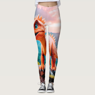 Dino Delight: Liebliche Dinosaurierdrucker Legging Leggings