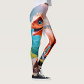 Dino Delight: Liebliche Dinosaurierdrucker Legging Leggings (Rechts)
