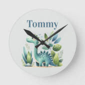 Dino Delight Runde Wanduhr (Vorderseite)