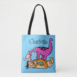 Dino, der FredFlintstone leckt Tasche