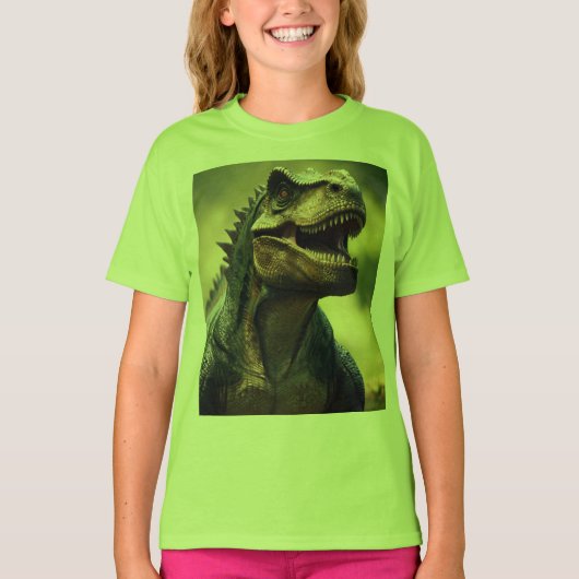 Dino Design Girls' Basic T-Shirt (Vorderseite)