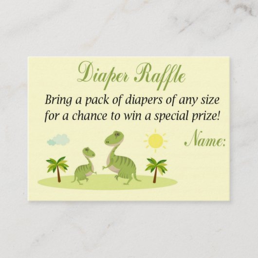 Dino Diaper Raffle Tickets (Vorderseite)