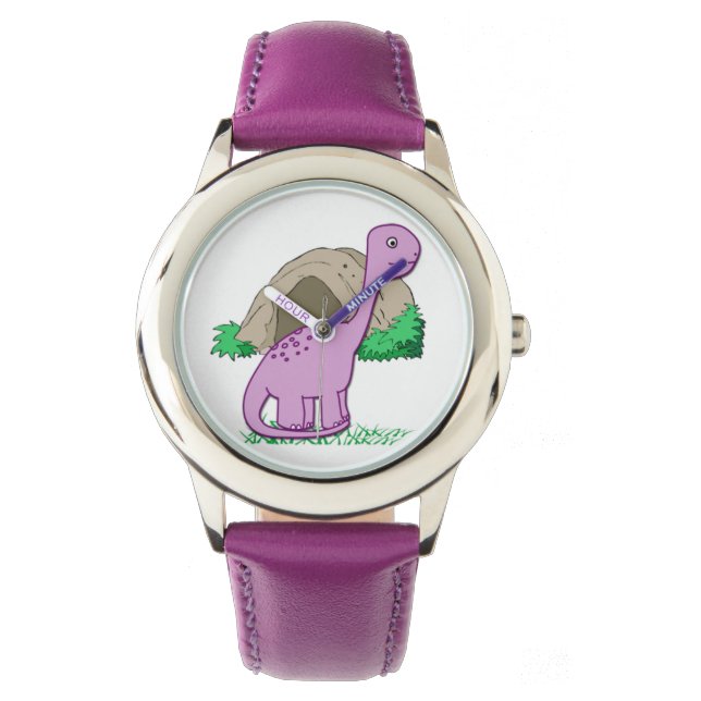 Dino die Dinosaurier-Niedliche Kinderuhr Armbanduhr (Vorderseite)