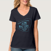 Dino Dig 2025 Teal Print V-neck T-Shirt (Vorderseite)