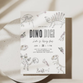 Dino Dig Birthday Einladung