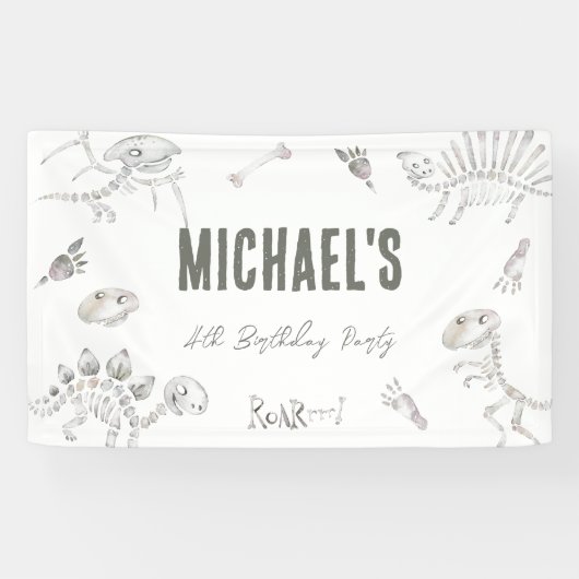 Dino Dig Birthday Willkommen Banner (Horizontal)