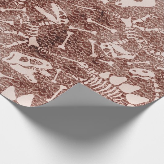 Dino Dig braun Geschenkpapier (Ecke)