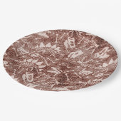 Dino Dig braun   Pappteller (Schrägansicht)