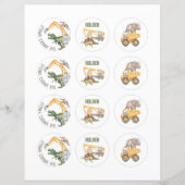 Dino-Dig Cupcake Topper Sheet (Vorderseite)