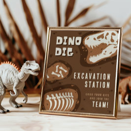 Dino Dig Dinosaur Grabstation Party Poster