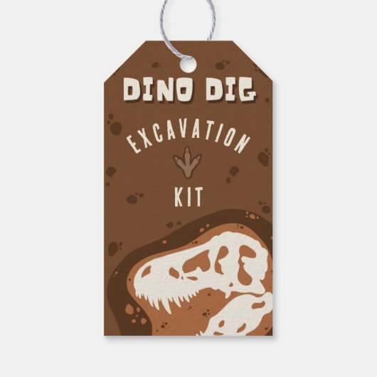 Dino Dig Dinosaur Grabungskit - Liebesmarken Geschenkanhänger (Rückseite)