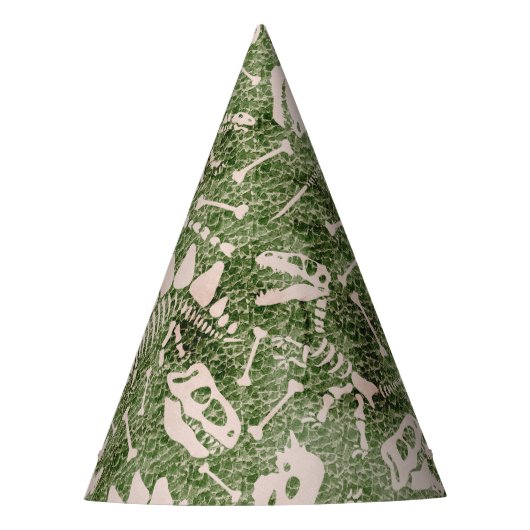 Dino Dig green Partyhütchen (Vorderseite)