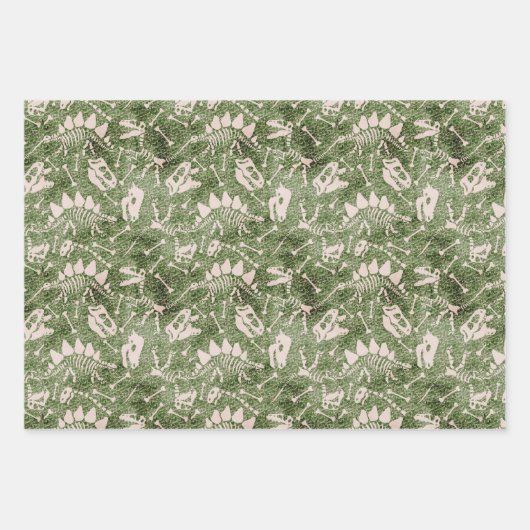 Dino Dig mehrfarbig Geschenkpapier Set (Vorderseite)