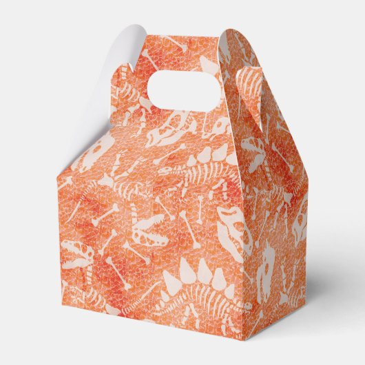 Dino Dig Orange Favor Box Geschenkschachtel (Vorderseite)