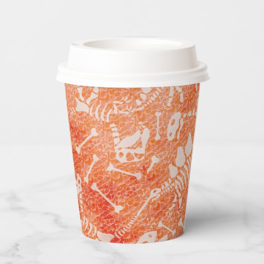 Dino Dig orange Paper Cups Pappbecher (Rückseite)