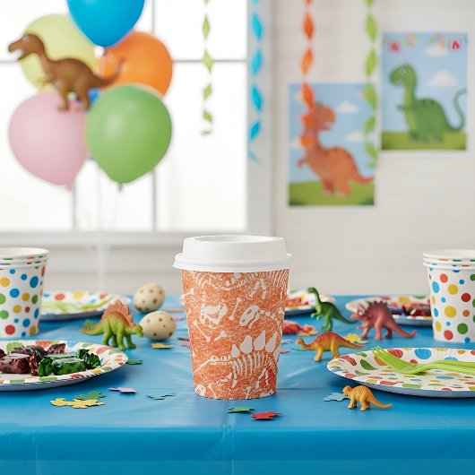 Dino Dig orange Paper Cups Pappbecher