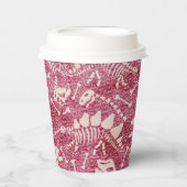 Dino Dig pink Pappbecher (Vorderseite)