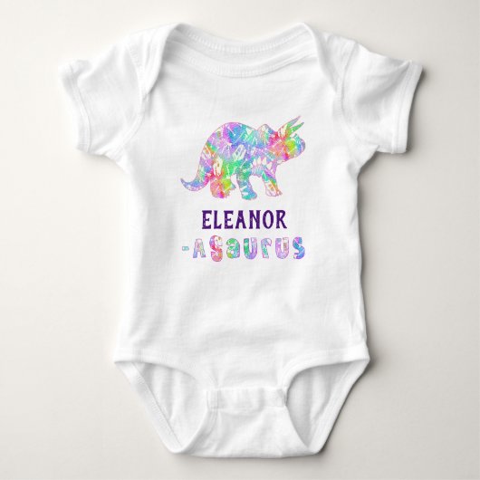 Dino Dig Rainbow Baby Strampler (Vorderseite)