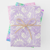 Dino Dig Regenbogenwrapping Paper Sheets Geschenkpapier Set (Beispiel)