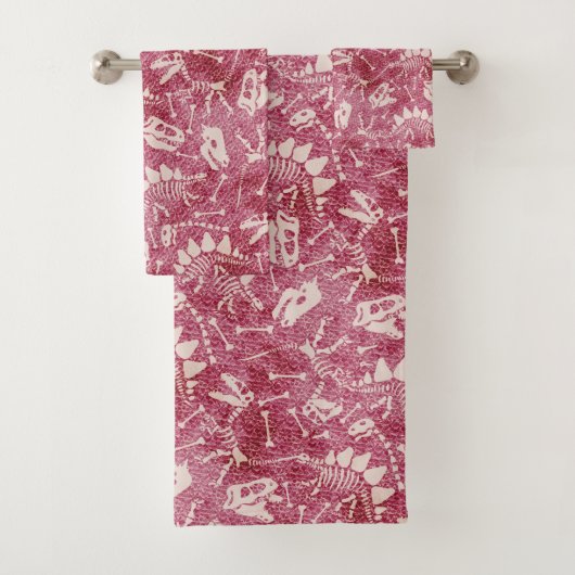 Dino Dig rosa Badetuch Set (Insitu)