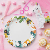 Dino Digger Construction Birthday Party Pappteller (Party)