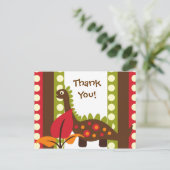 Dino Dinosaur Geburtstag Danke, Postcard Postkarte (Stehend Vorderseite)