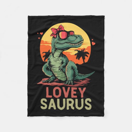 Dino Dinosaur Lovey-saurus T-rex Funny Trex Fleecedecke (Vorderseite)