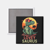 Dino Dinosaur Lovey-saurus T-rex Funny Trex Magnet (Vorderseite/Rückseite)