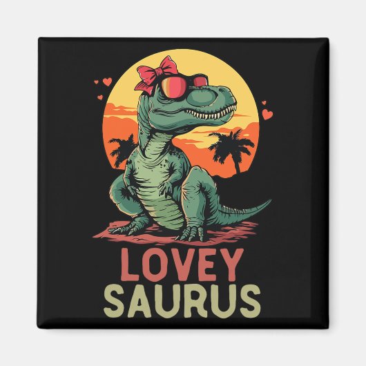 Dino Dinosaur Lovey-saurus T-rex Funny Trex Magnet (Vorne)