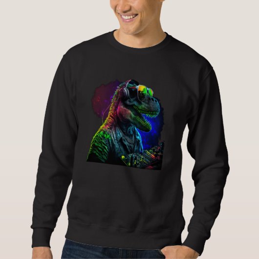 Dino Dinosaur Rex DJ Sweatshirt (Vorderseite)