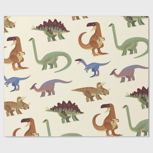 Dino Dinosaurier Geschenkpapier (Flach)
