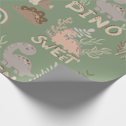 Dino-Dinosaurier in skandinavischem Stil Packpapie Geschenkpapier (Ecke)
