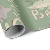 Dino-Dinosaurier in skandinavischem Stil Packpapie Geschenkpapier (Rolleneckpunkt)