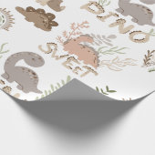 Dino-Dinosaurier in skandinavischem Stil Packpapie Geschenkpapier (Ecke)