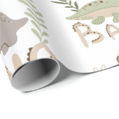 Dino-Dinosaurier in skandinavischem Stil Packpapie Geschenkpapier (Rolleneckpunkt)