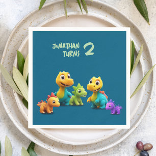 Dino Dinosaurier-Kind Geburtstagsfeier Baby-Papier Serviette