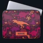 Dino Doodle Silhouetten Kinder Dinosaurier Laptopschutzhülle<br><div class="desc">Dino Doodle Silhouetten Kinder Dinosaurier Personalisiert Niedliches prähistorisches Muster.</div>