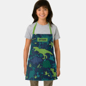 Dino Doodle Silhouetten Kinder Dinosaurier Schürze (Insitu)