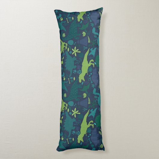 Dino Doodle Silhouetten Kinder Dinosaurier Seitenschläferkissen (Rückseite (Vertikal))