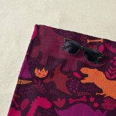 Dino Doodle Silhouetten Kinder Dinosaurier Strandtuch (Beispiel)