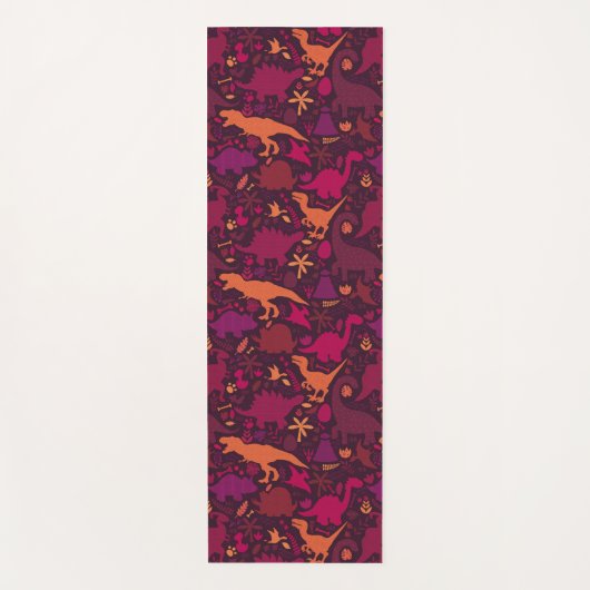Dino Doodle Silhouetten Kinder Dinosaurier Yogamatte (Vorderseite)