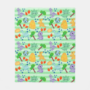 Dino Doodles Blanket - Kawaii Dinosaur Fleecedecke