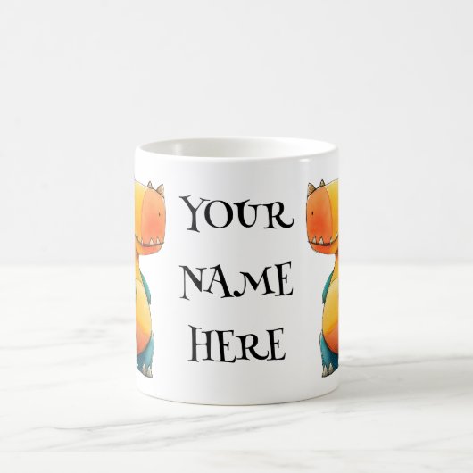 Dino Dreams – Personalised Whimsical Dinosaur Kaffeetasse (Mittel)