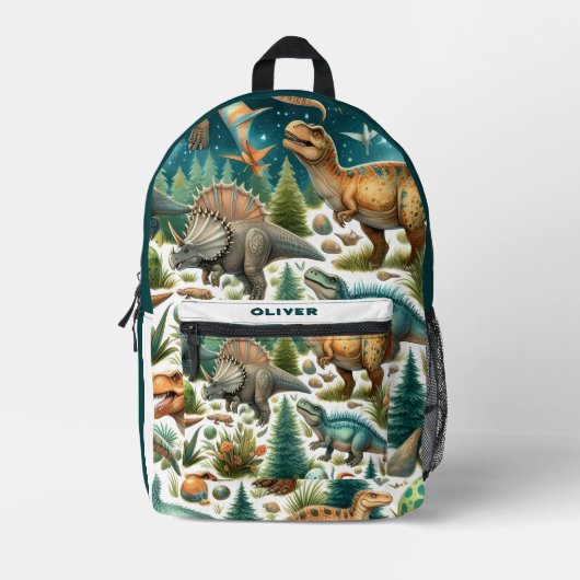 Dino Dreamscape Bedruckter Rucksack (Vorderseite)