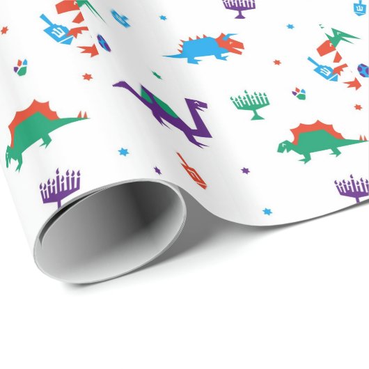 Dino Dreidels Geschenkpapier (Rolleneckpunkt)