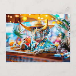 Dino Drink bei Cocktail Bar Feiertagspostkarte