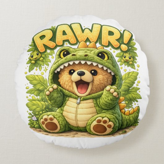 Dino Dylan Rundes Kissen (Vorderseite)