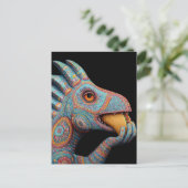 Dino eating Taco Postkarte (Stehend Vorderseite)